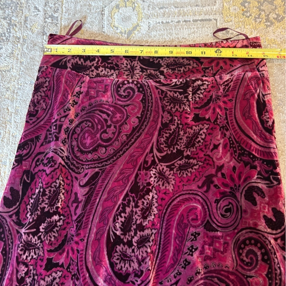Banana Republic Paisley Pink Velvet Skirt Y2K - Picture 7 of 12